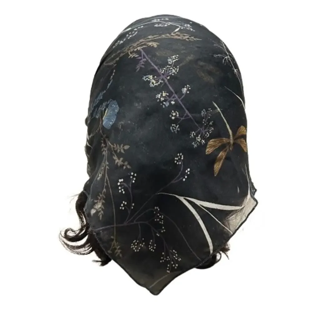GUC Chic Black and Brown Floral Dragonfly Scarf. Size OS.